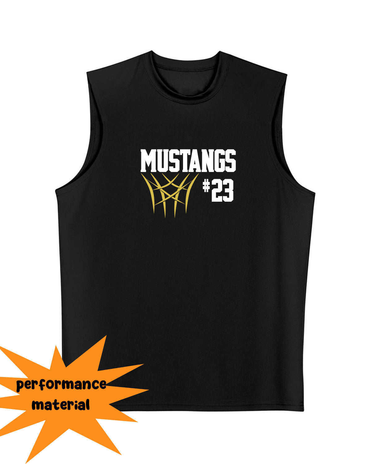 Mustangs Basketball Design 8 Men's Performance Tank Top
