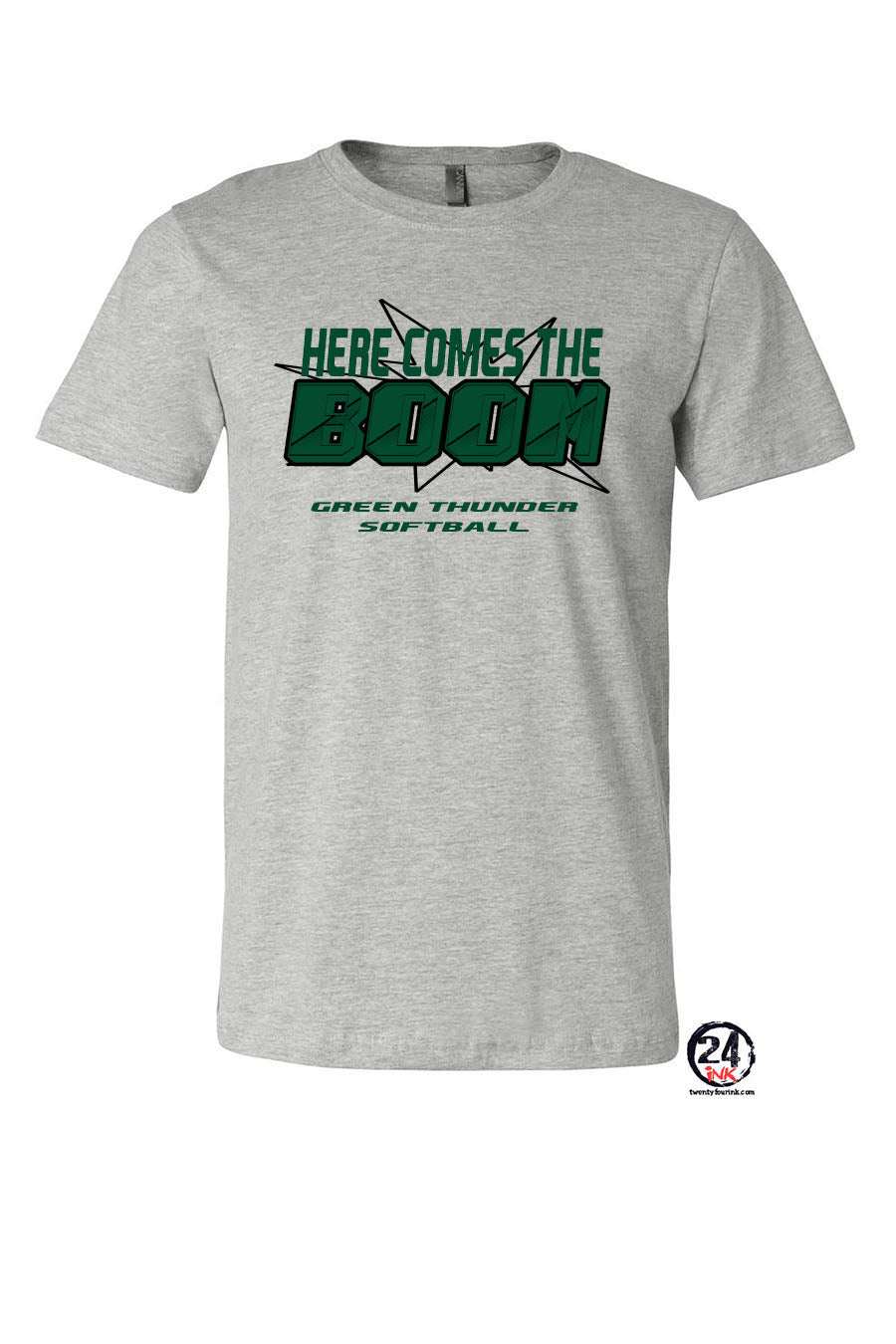 Green Thunder Softball Design 3 T-Shirt