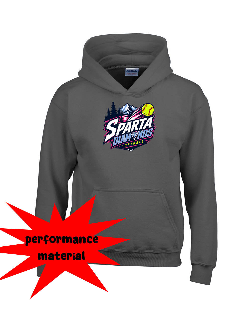 Sparta Diamonds Performance Hooded Sweatshirt Design 1
