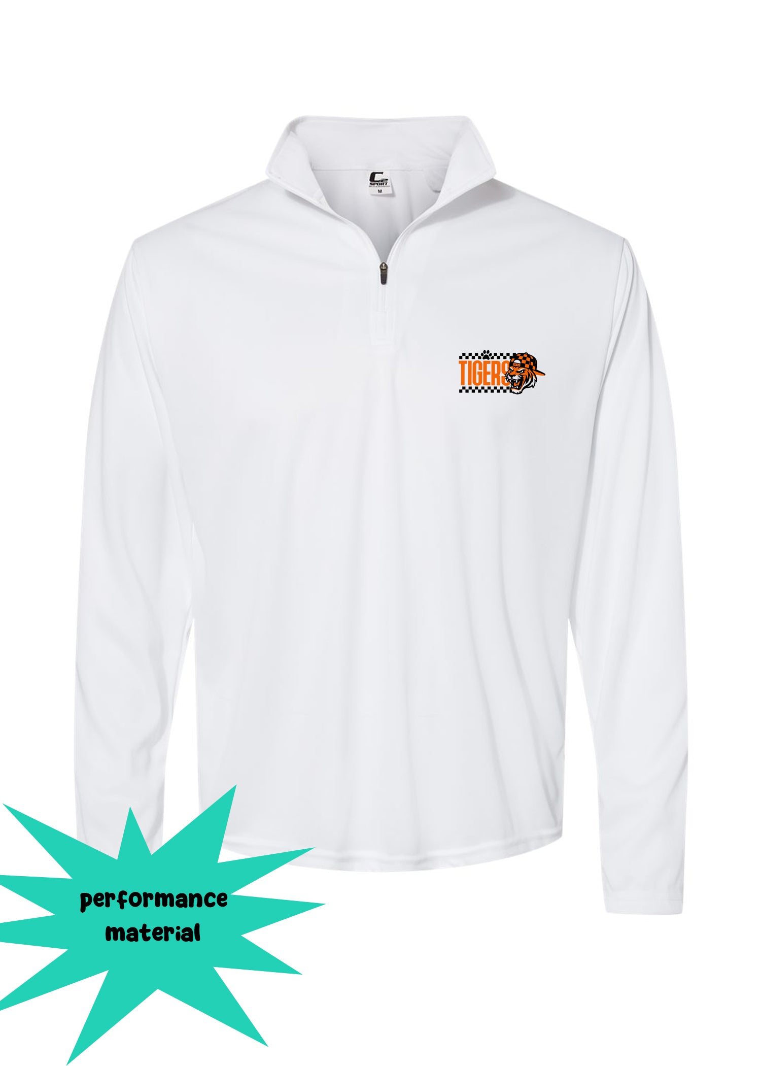 Tigers Quarter Zip Long Sleeve Design 19