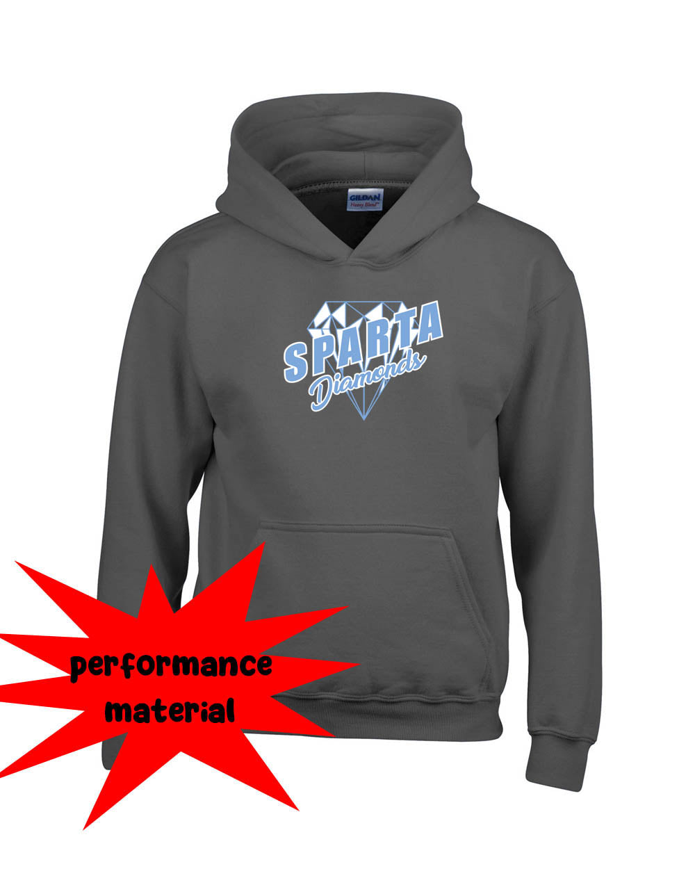 Sparta Diamonds Performance Hooded Sweatshirt Design 2