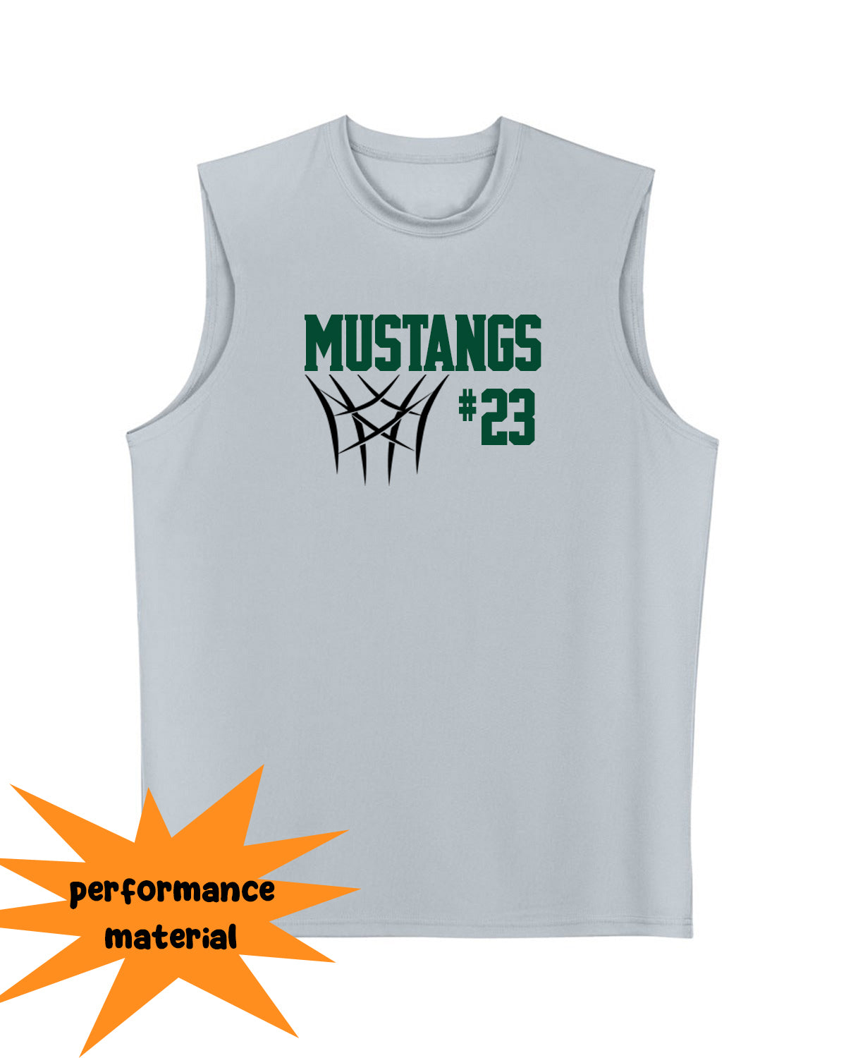 Mustangs Basketball Design 8 Men's Performance Tank Top