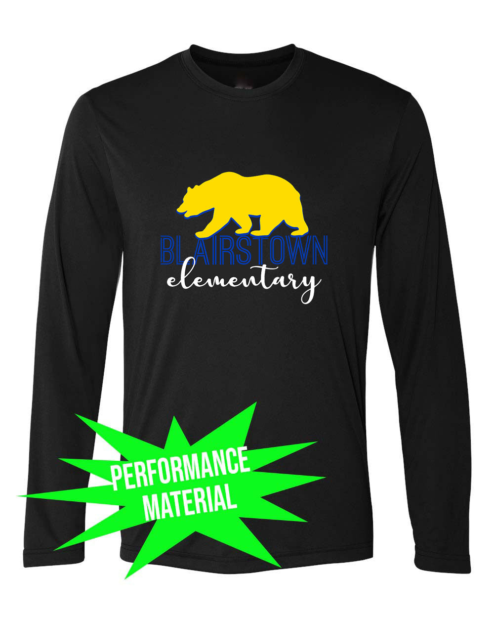Blairstown Bears Performance Material Design 6 Long Sleeve Shirt