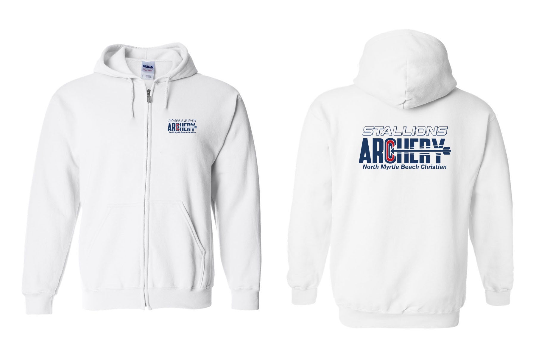 NMB Christian School Archery design 1 Zip up Sweatshirt