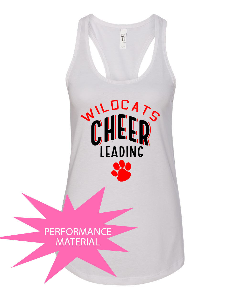 Wildcats Cheer Design 5 Performance Racerback Tank Top