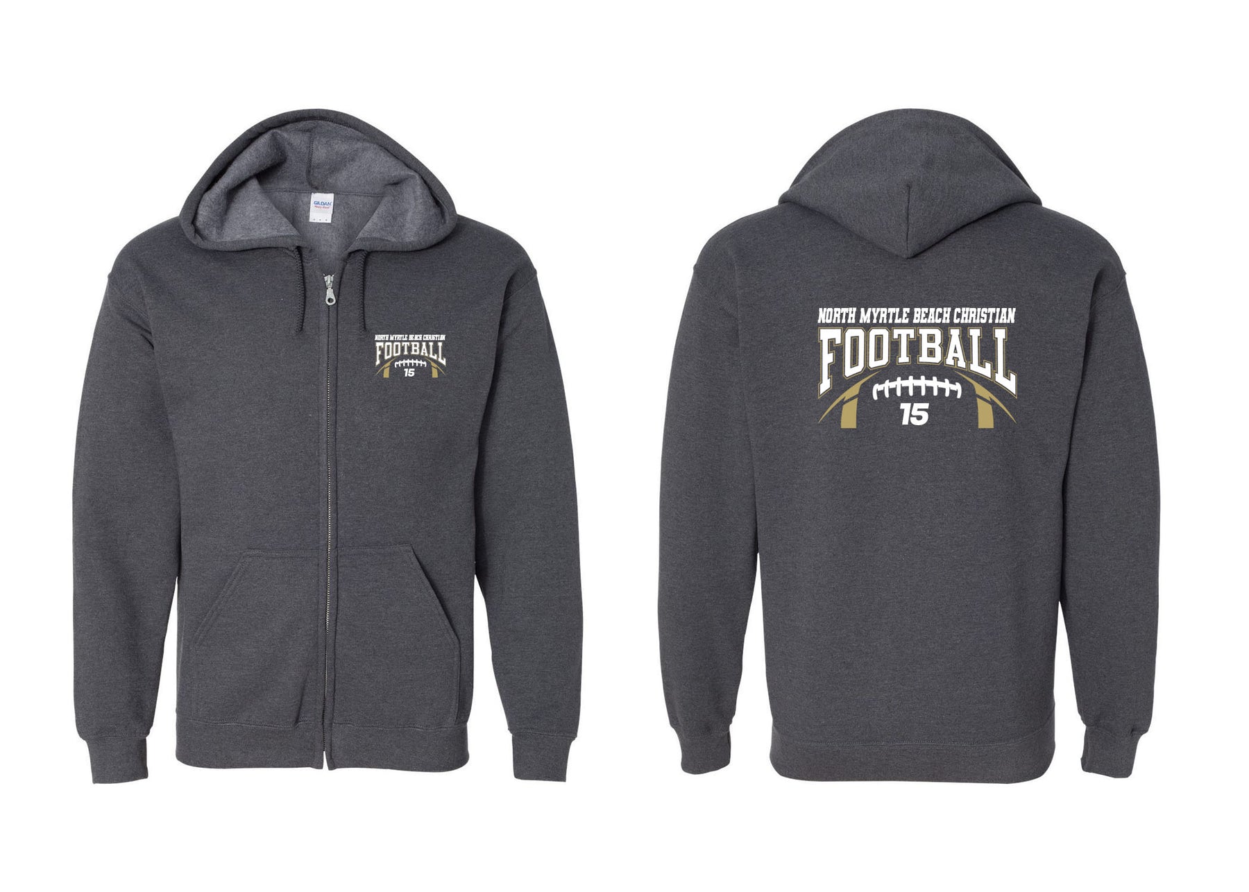 NMB Christian School Football design 2 Zip up Sweatshirt