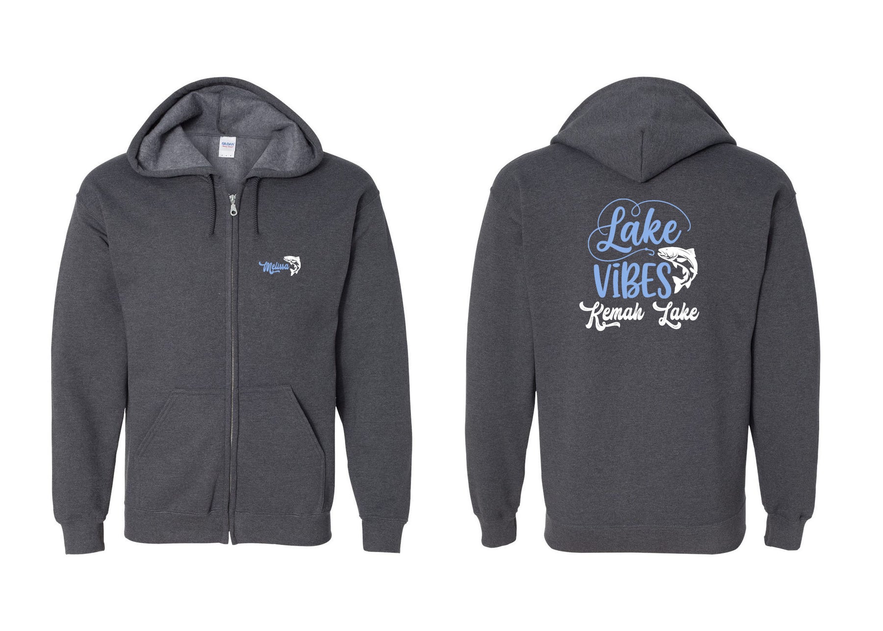 Kemah Lake design 3 Zip up Sweatshirt