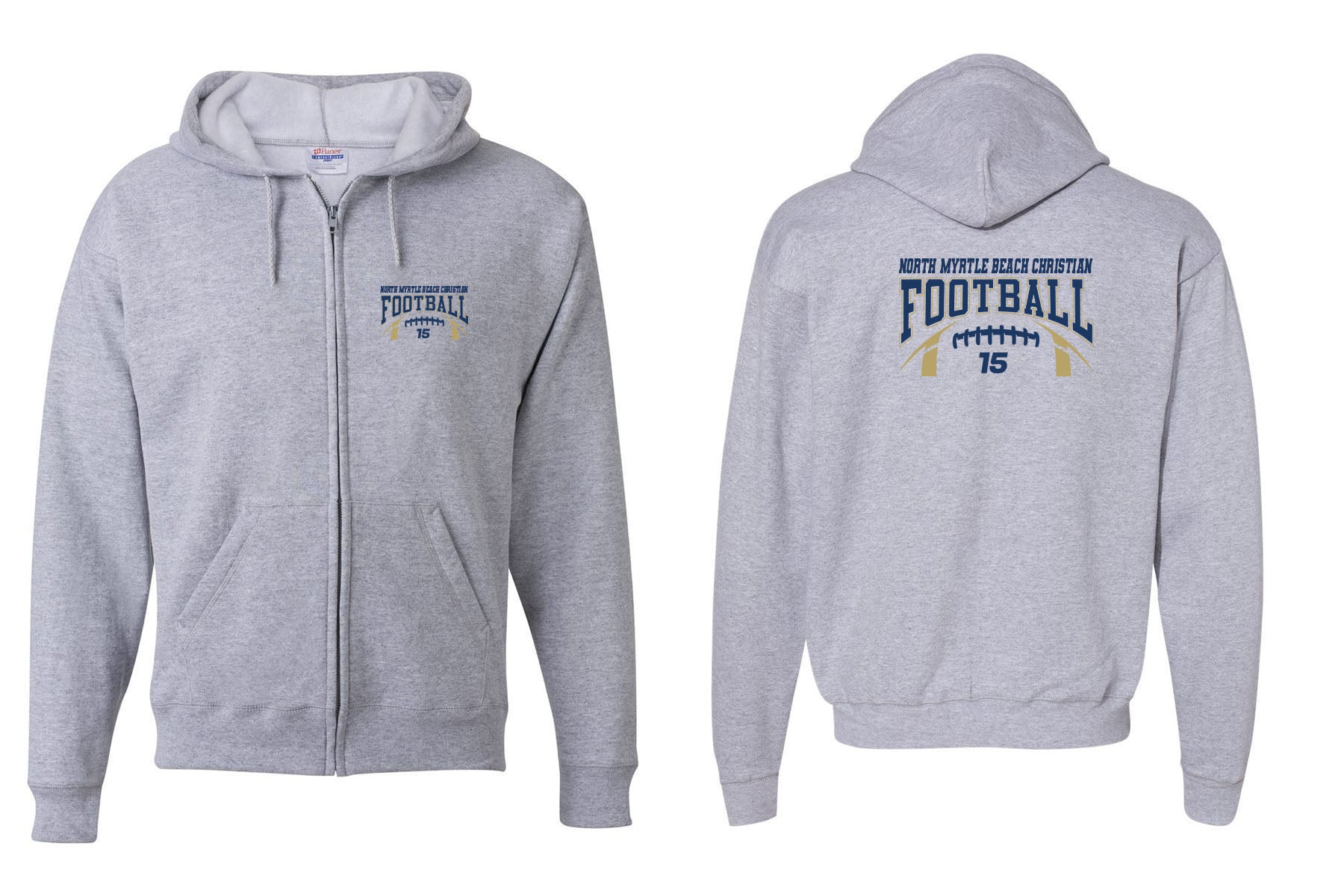 NMB Christian School Football design 2 Zip up Sweatshirt