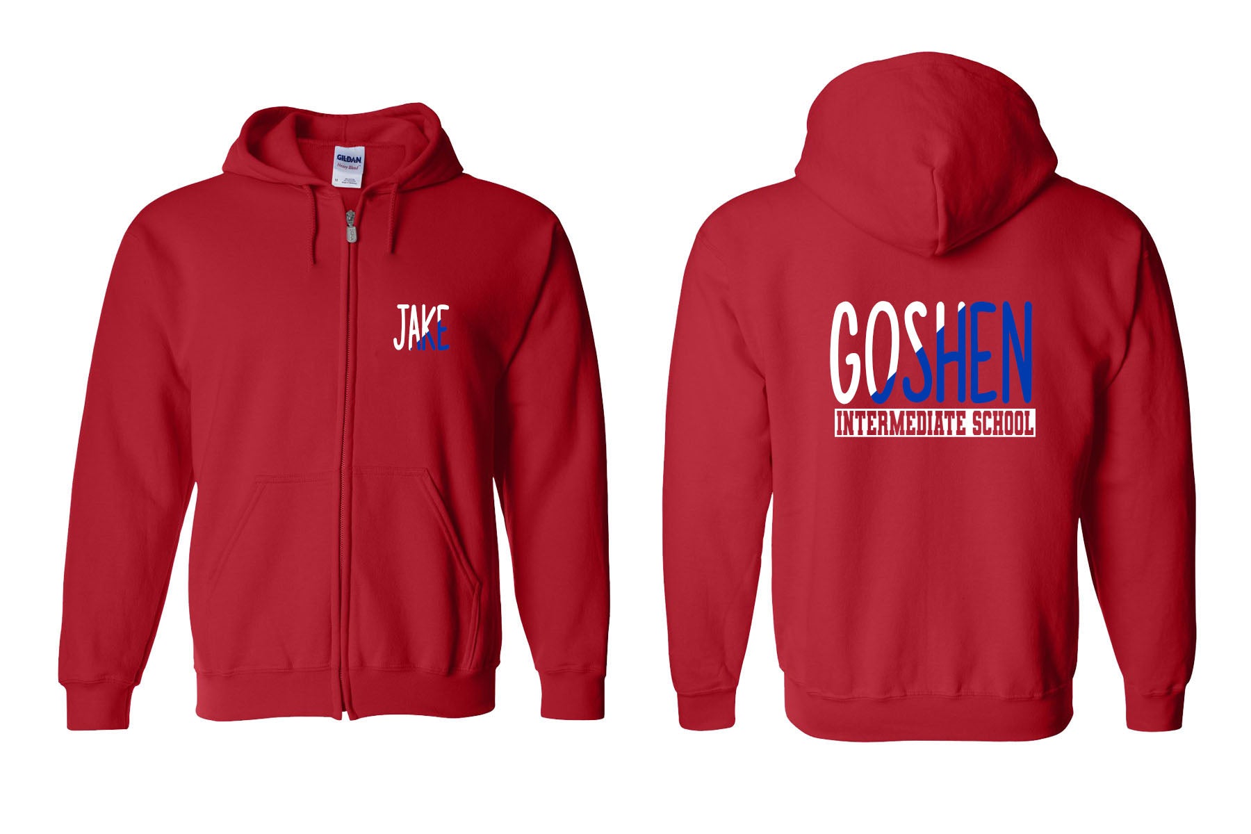 Goshen School Design 3 Zip up Sweatshirt