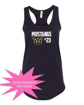 Mustangs Basketball Design 8 Performance Racerback Tank Top