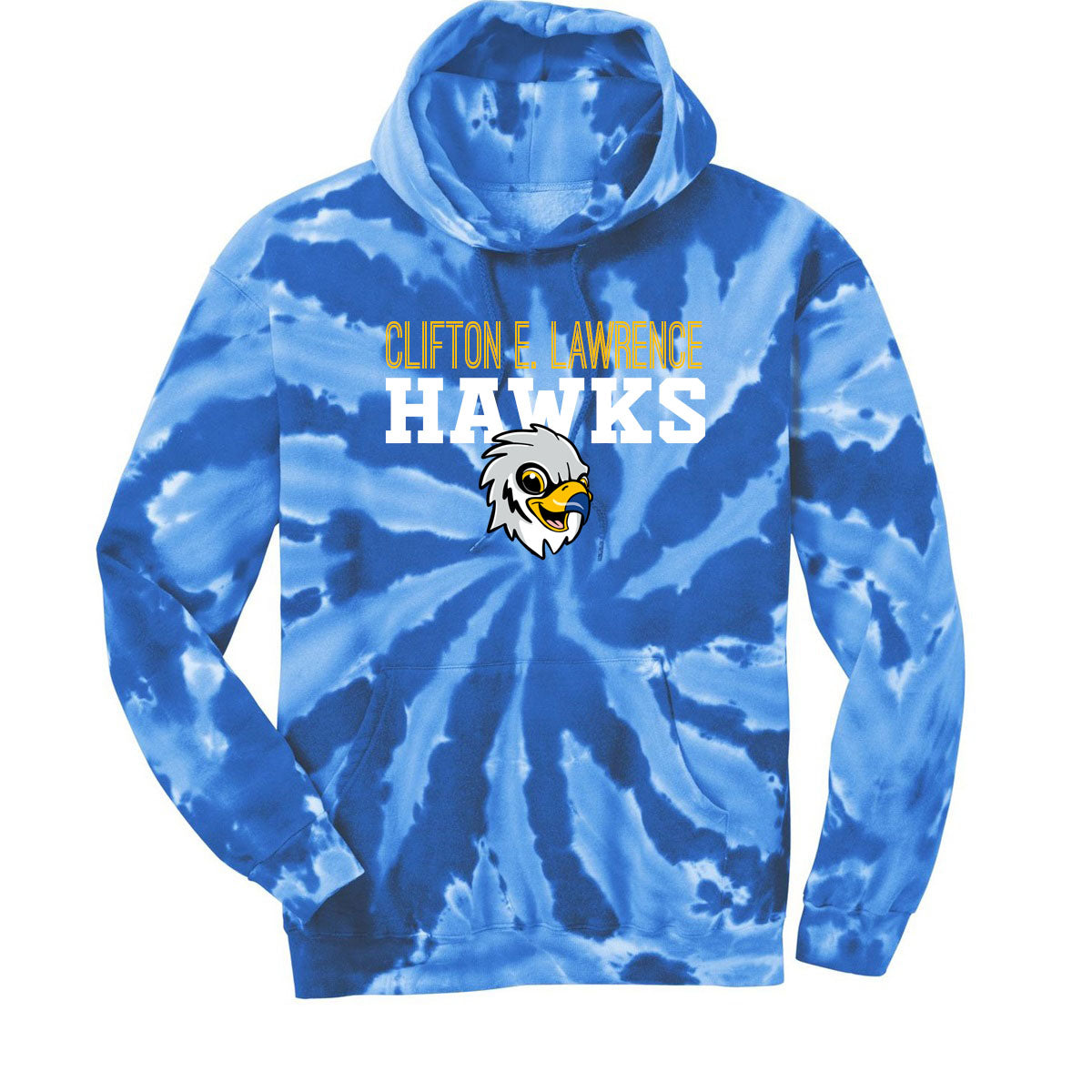 Clifton E. Lawrence Tie-Dye Hooded Sweatshirt Design 1