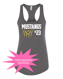 Mustangs Basketball Design 8 Performance Racerback Tank Top