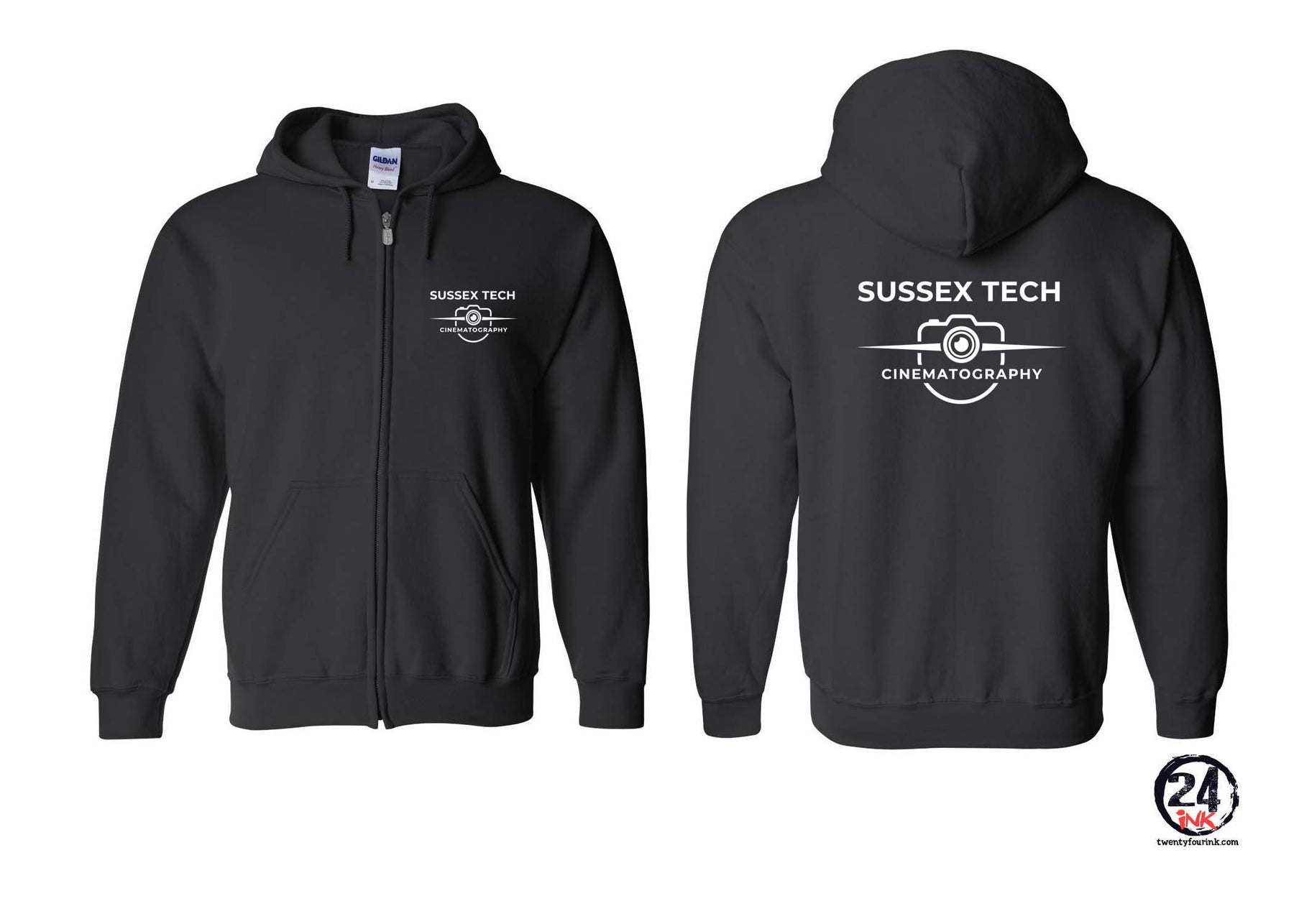 Sussex Tec Film design 3 Zip up Sweatshirt