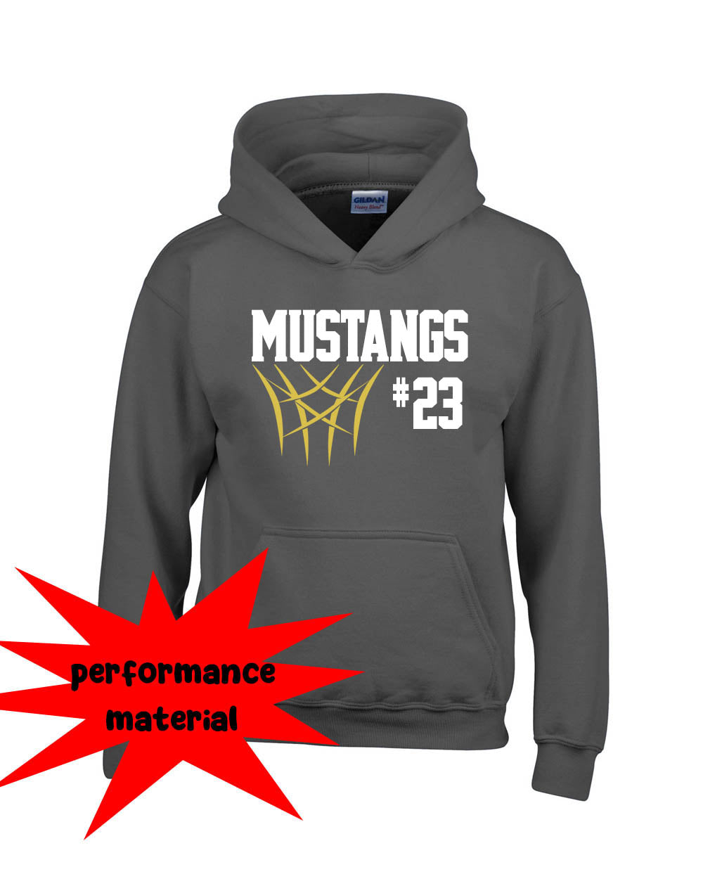 Mustangs Basketball Performance Hooded Sweatshirt Design 8
