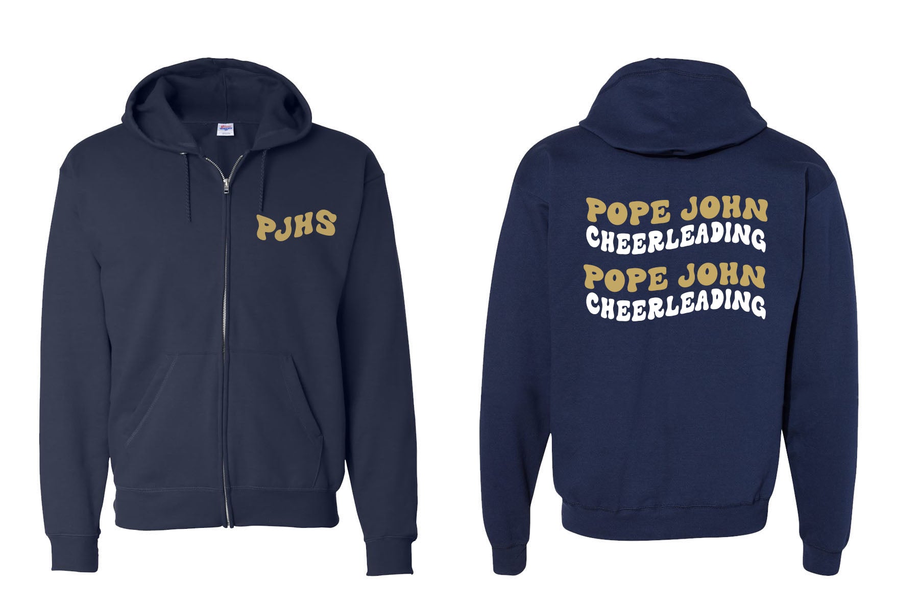 Pope John Cheer Design 6 Zip up Sweatshirt