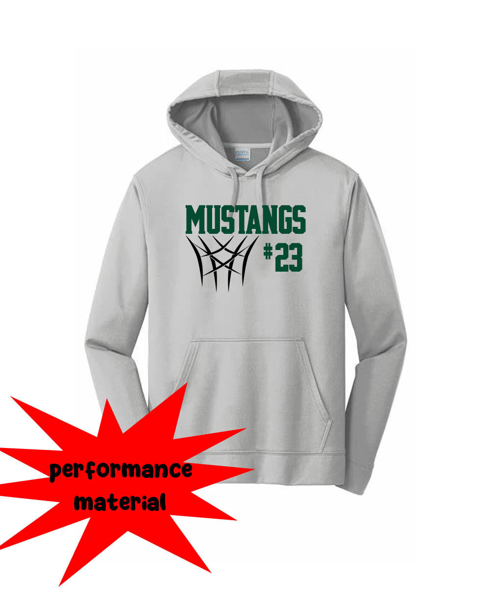 Mustangs Basketball Performance Hooded Sweatshirt Design 8