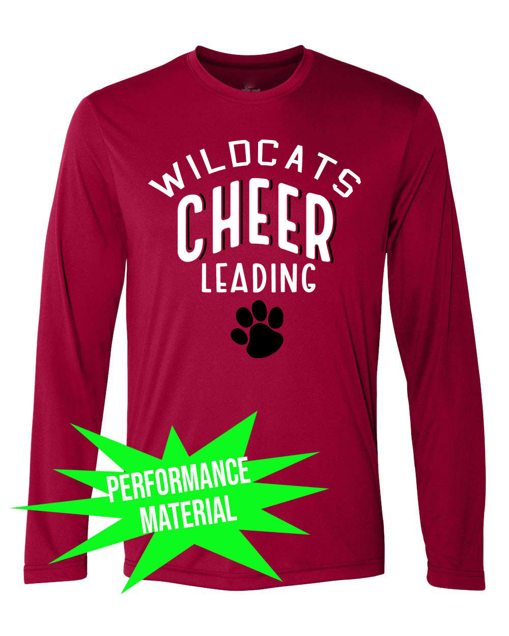 Wildcats cheer Performance Material Design 5 Long Sleeve Shirt