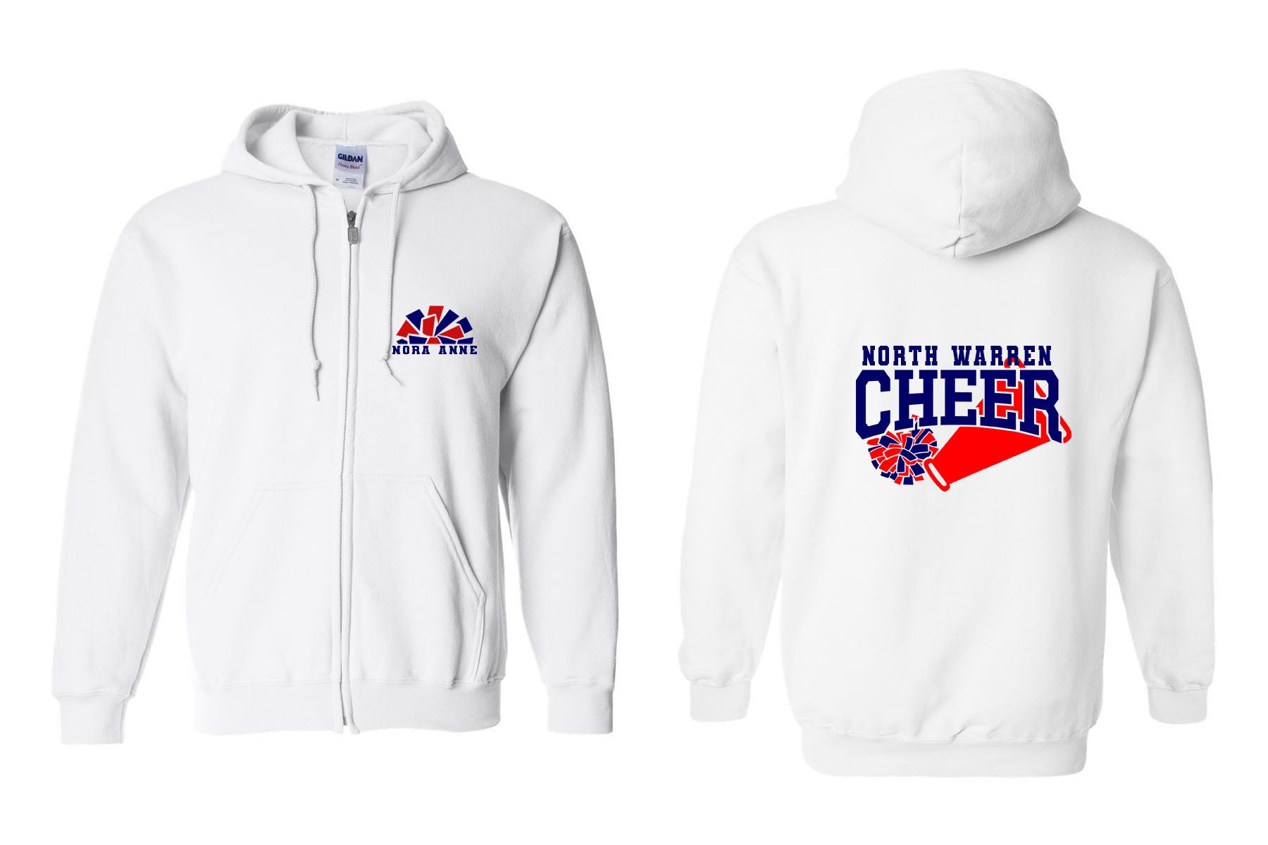 North Warren Cheer Design 5 Zip up Sweatshirt