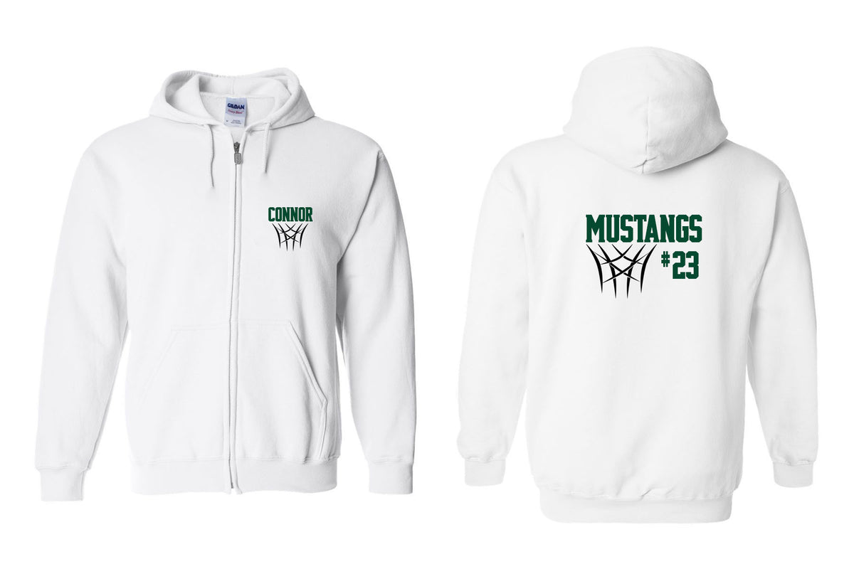 Mustangs Basketball design 8 Zip up Sweatshirt