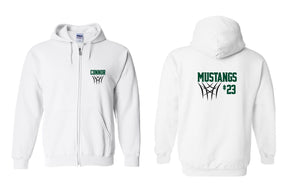 Mustangs Basketball design 8 Zip up Sweatshirt