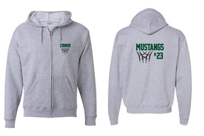 Mustangs Basketball design 8 Zip up Sweatshirt