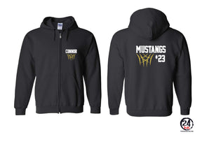 Mustangs Basketball design 8 Zip up Sweatshirt