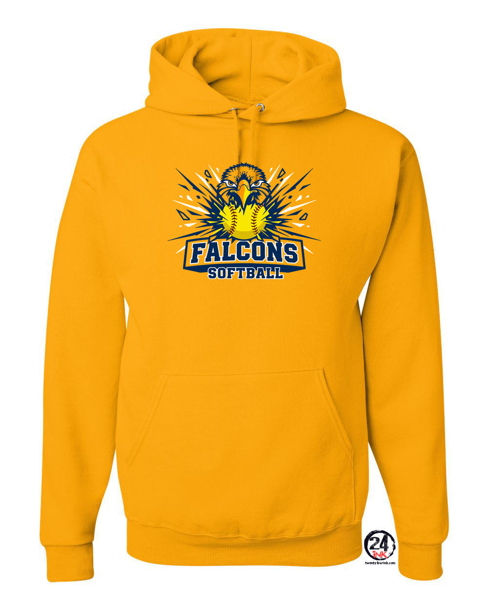 Falcons Softball Hooded Sweatshirt Design 1