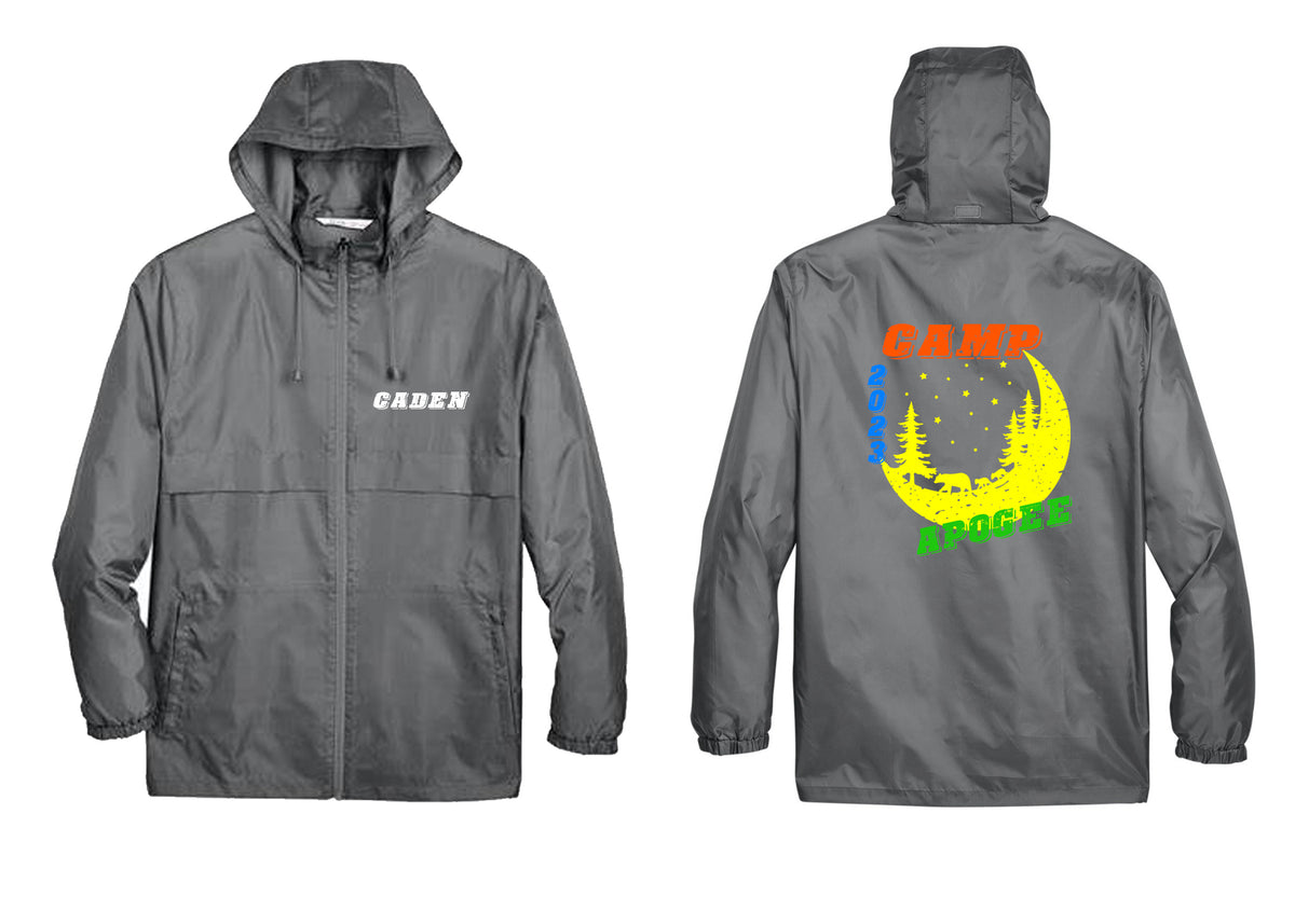 Camp Apogee design 1 Zip up lightweight rain jacket