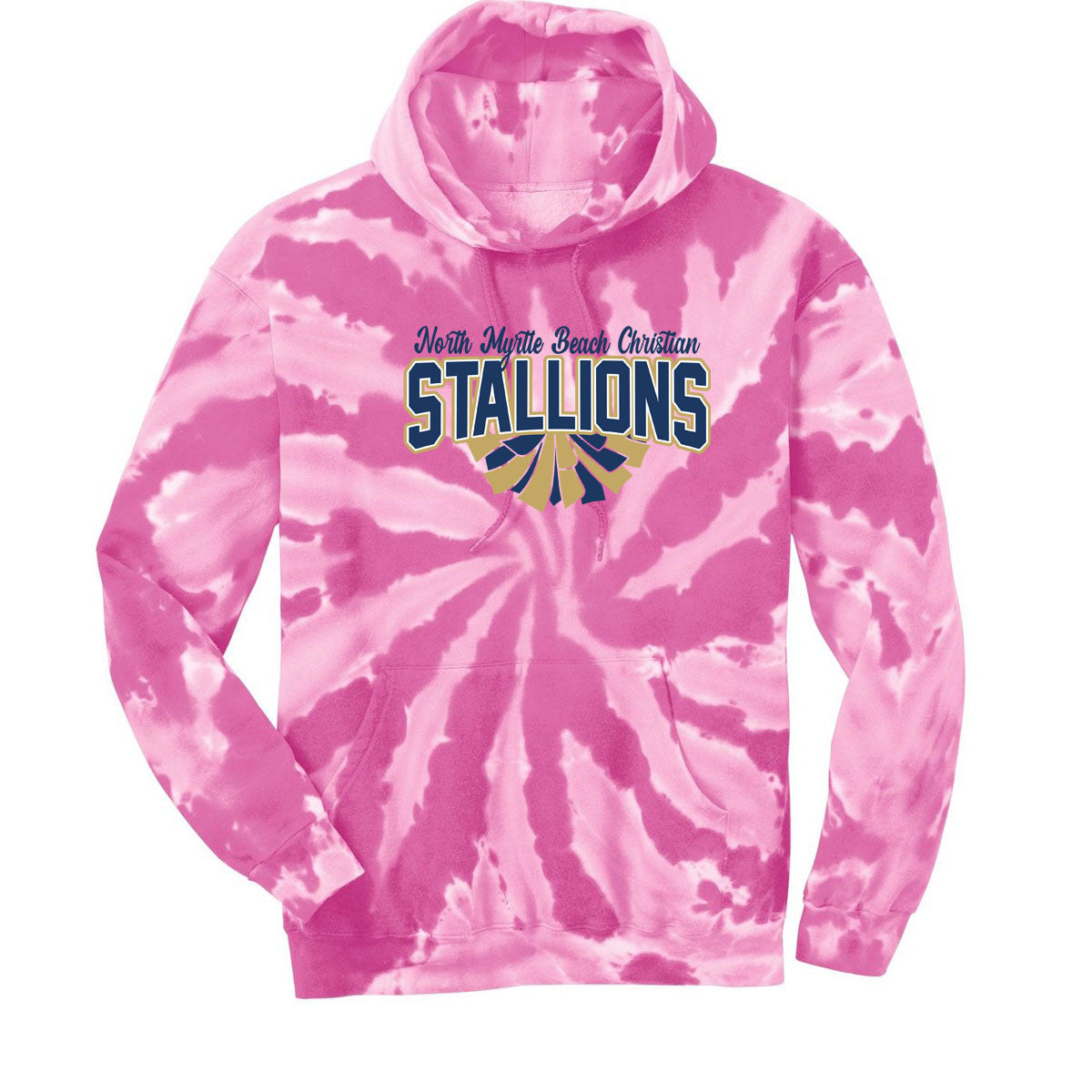 NMB Christian School Cheer Tie-Dye Hooded Sweatshirt Design 1
