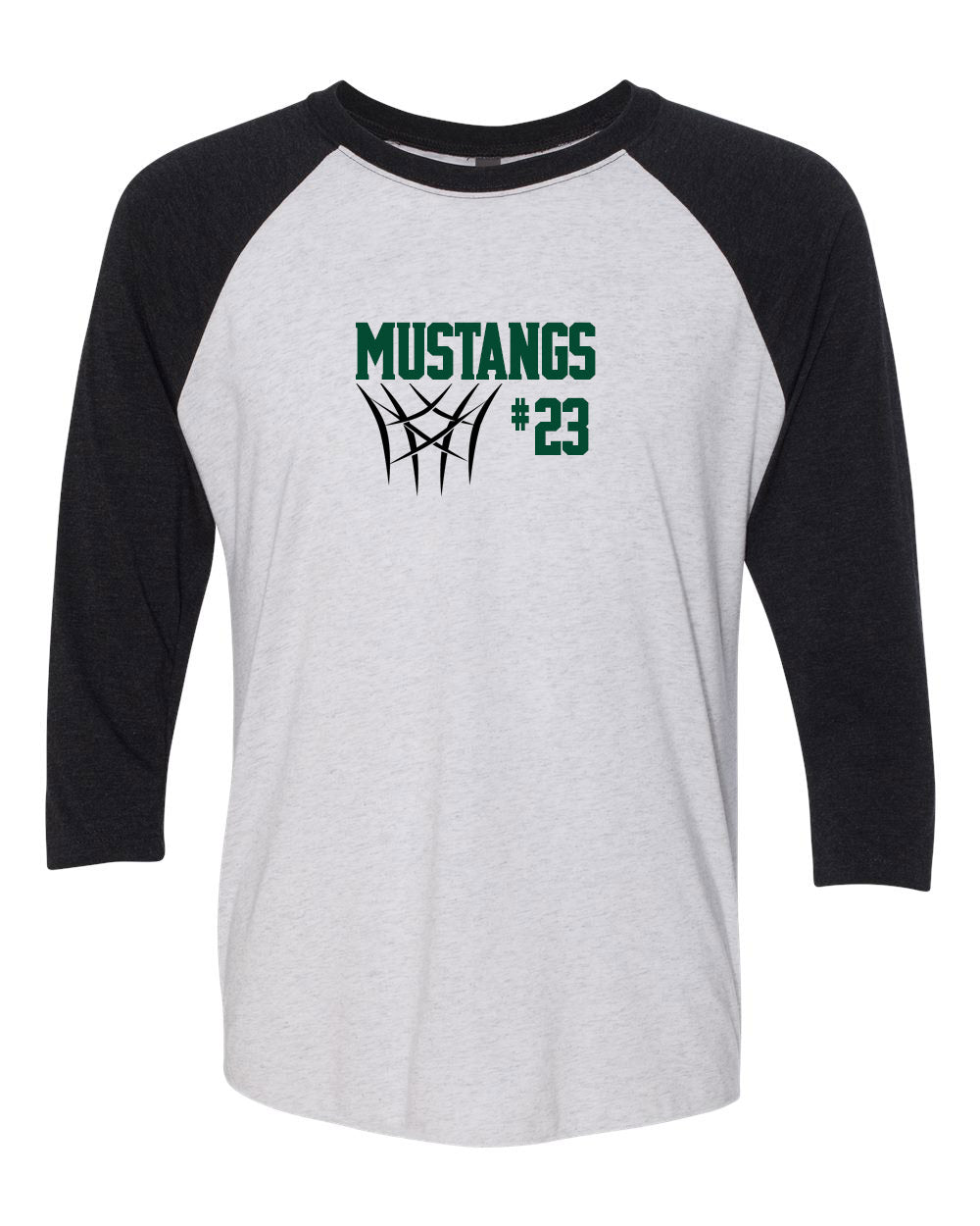 Mustangs Basketball Design 8 raglan shirt