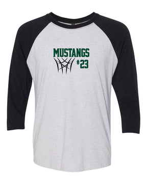 Mustangs Basketball Design 8 raglan shirt