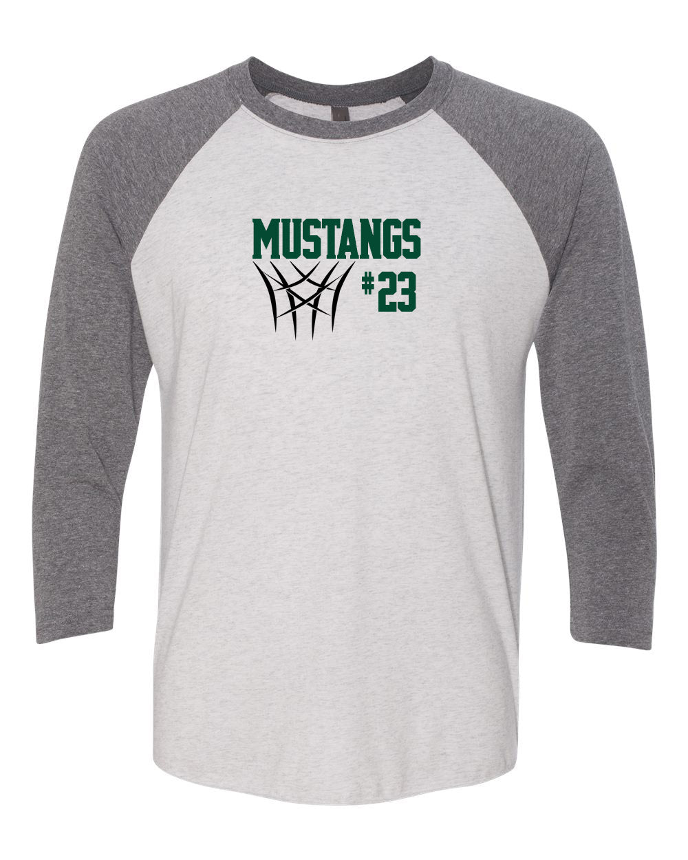 Mustangs Basketball Design 8 raglan shirt