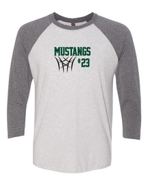 Mustangs Basketball Design 8 raglan shirt
