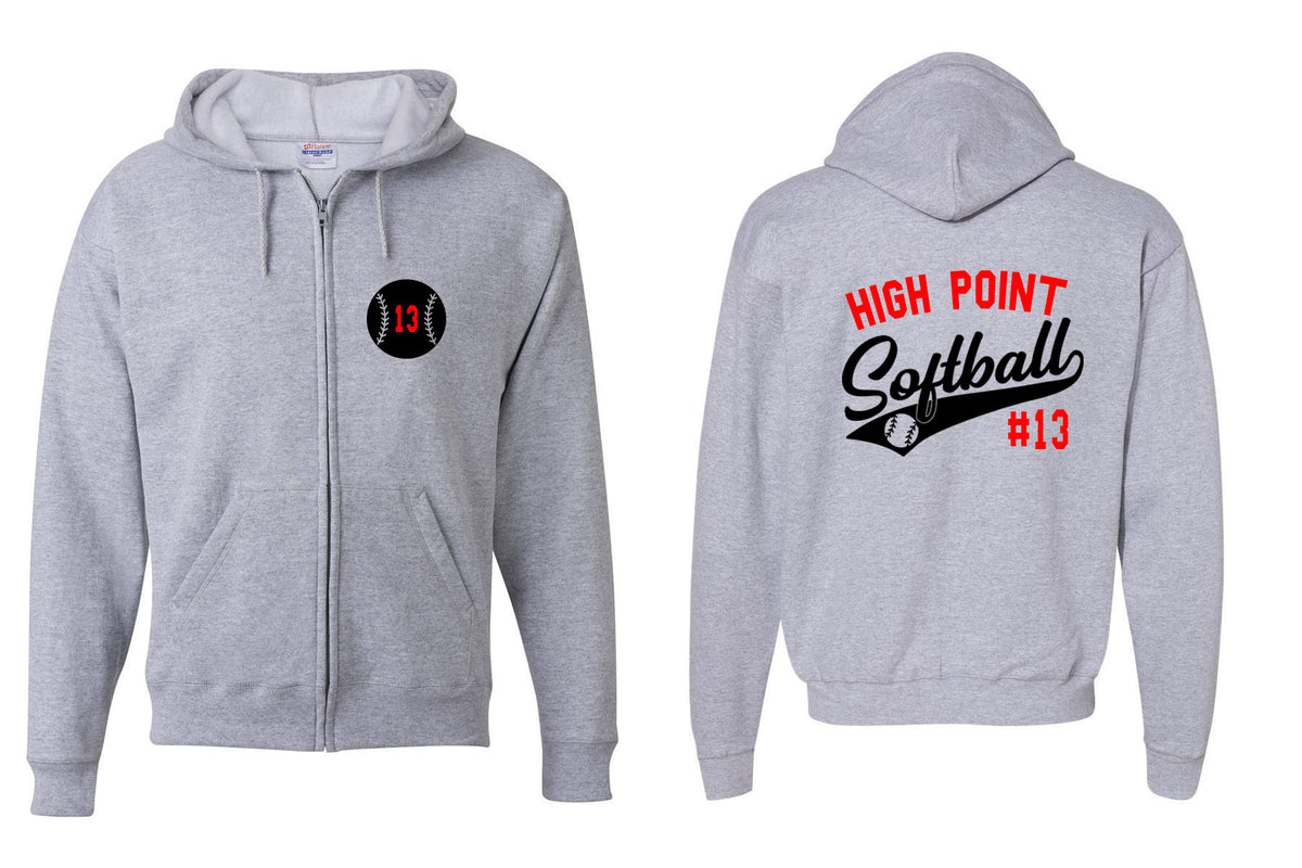 High Point Softball design 2 Zip up Sweatshirt