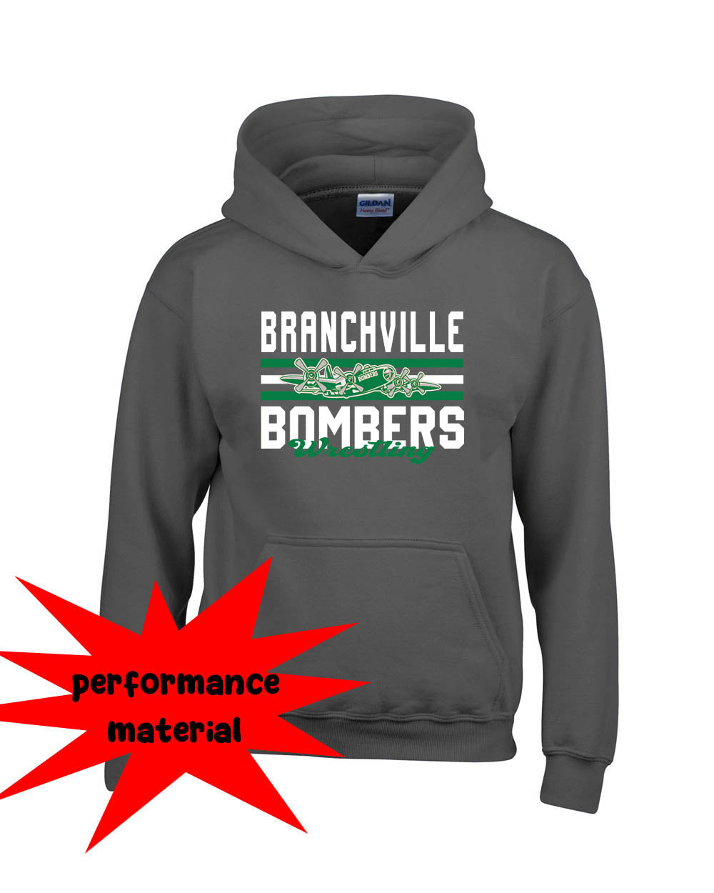 Bombers Wrestling Performance Hooded Sweatshirt Design 4