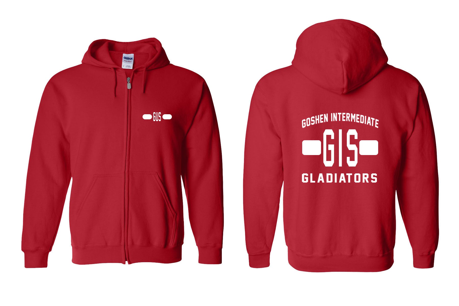 Goshen School Design 6 Zip up Sweatshirt