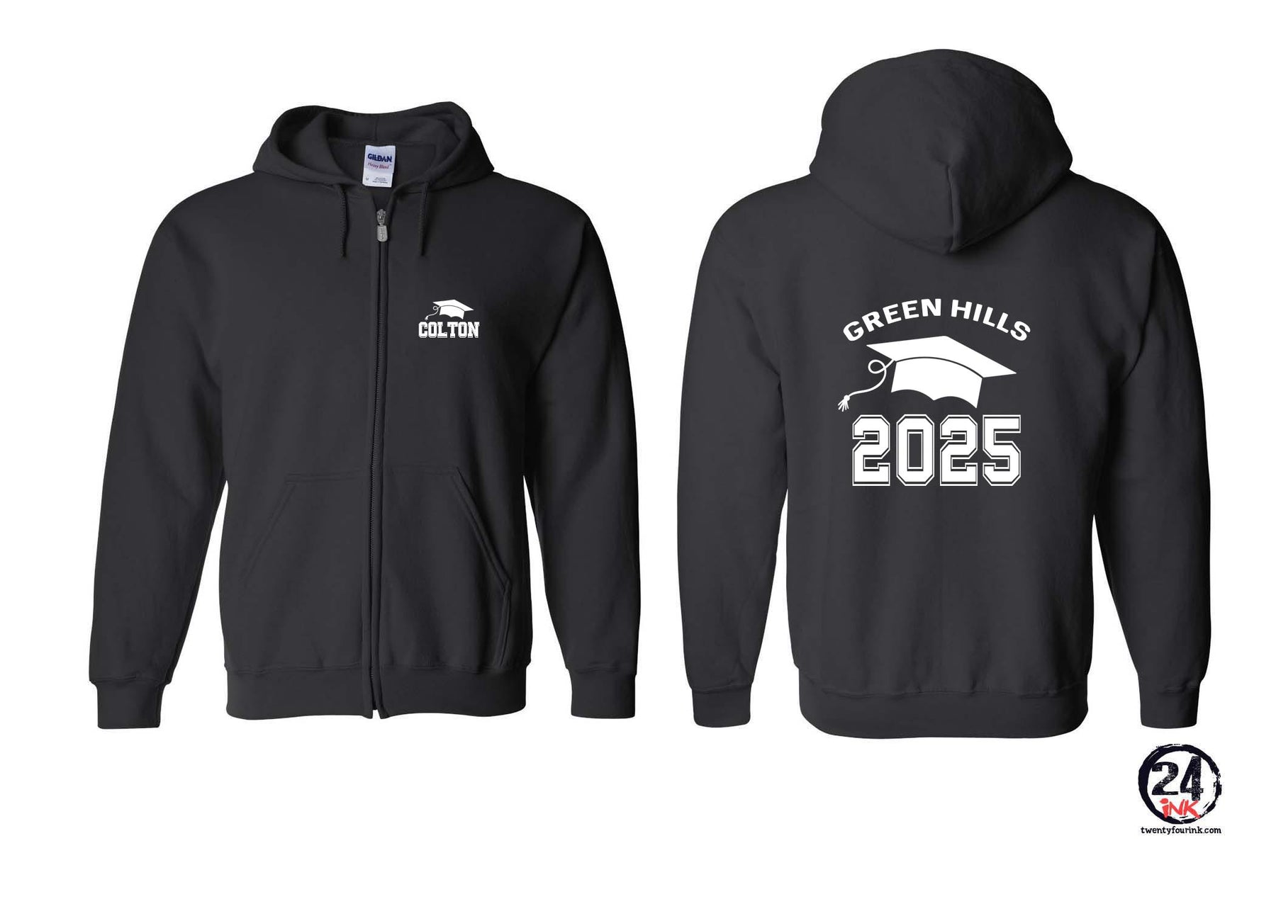 Green Hills design 2025 1 Zip up Sweatshirt