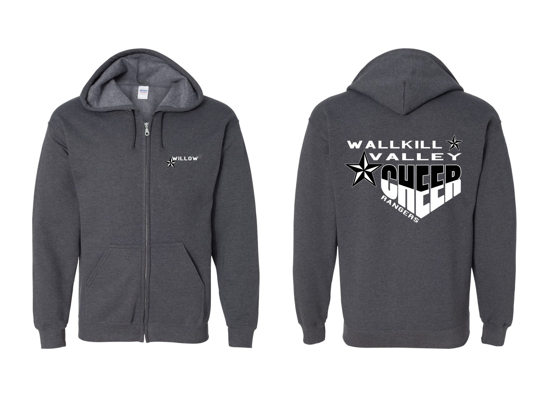 Wallkill Cheer Design 5 Zip up Sweatshirt