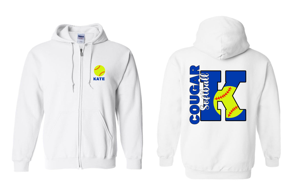 Kittatinny Softball Design 5 Zip up Sweatshirt