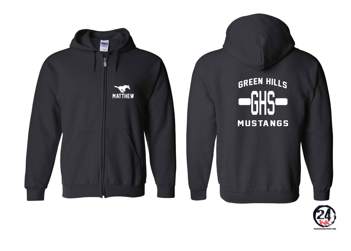 Green Hills design 19 Zip up Sweatshirt