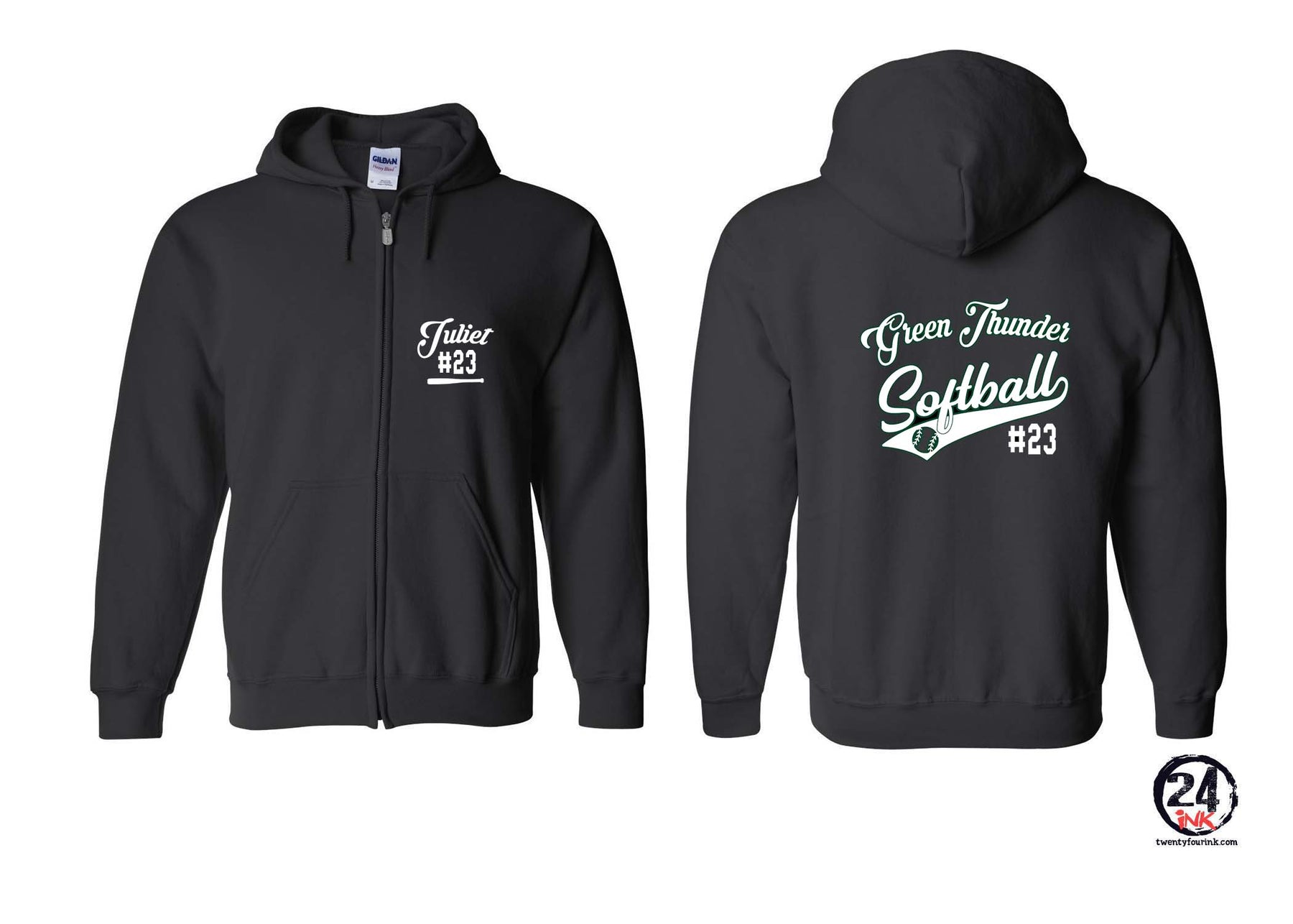 Green Thunder design 2 Zip up Sweatshirt