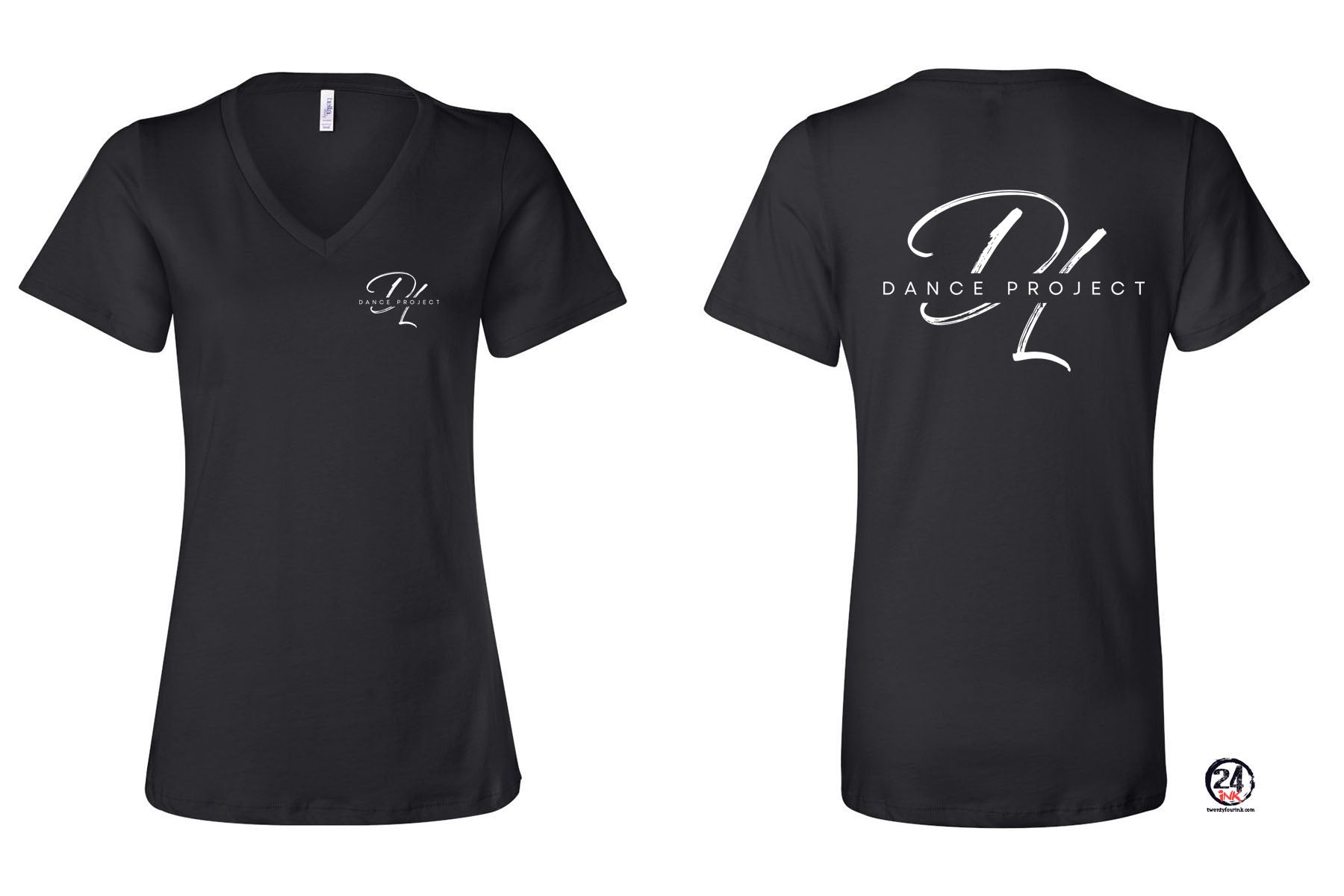 DL Dance Project V-neck T-shirt Design 2