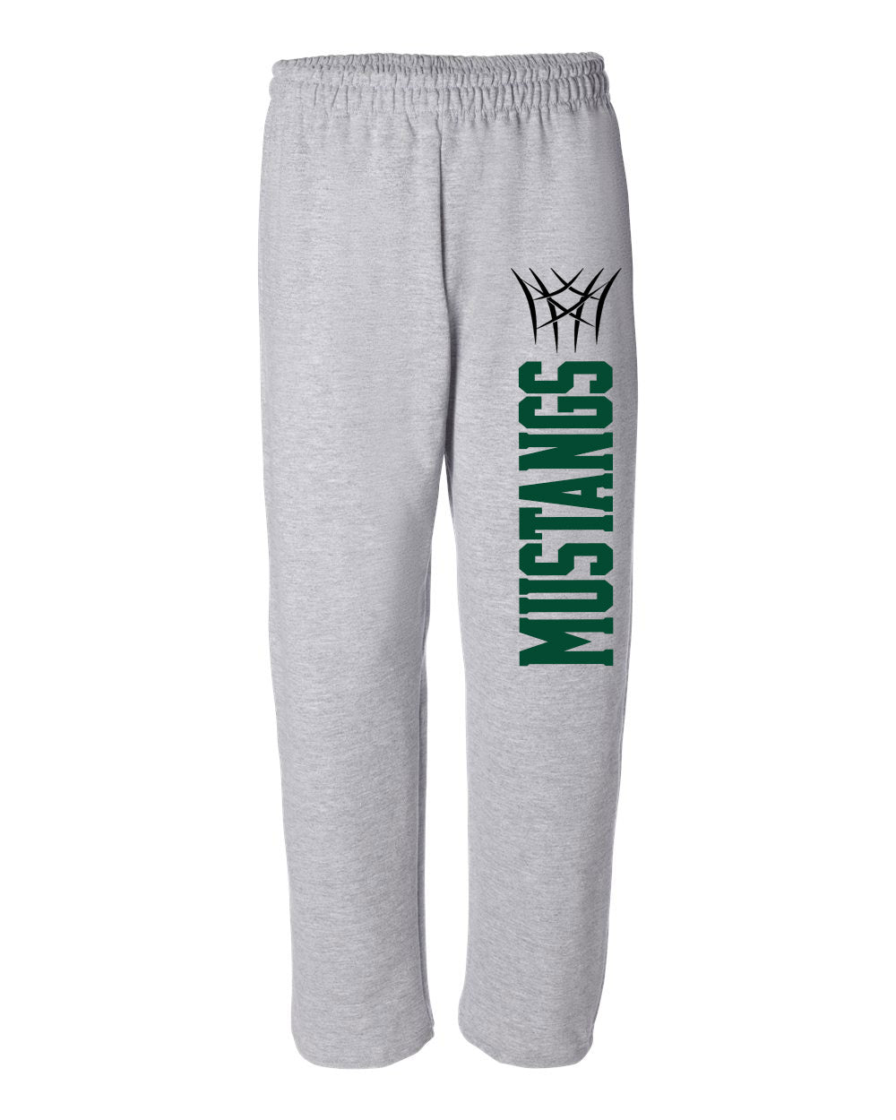 Mustangs Basketball Design 8 Open Bottom Sweatpants