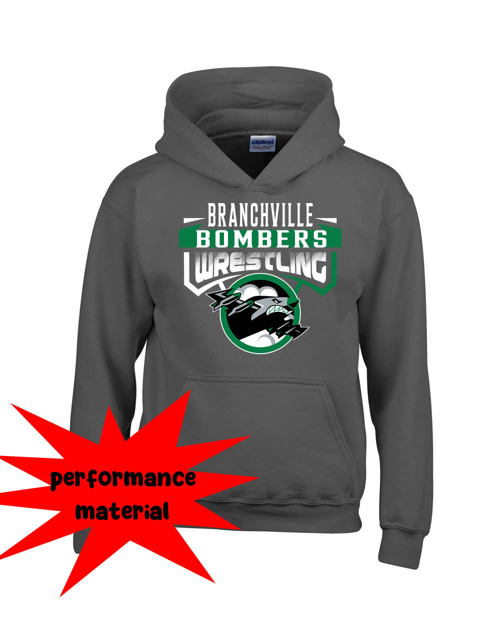 Bombers Wrestling Performance Hooded Sweatshirt Design 2