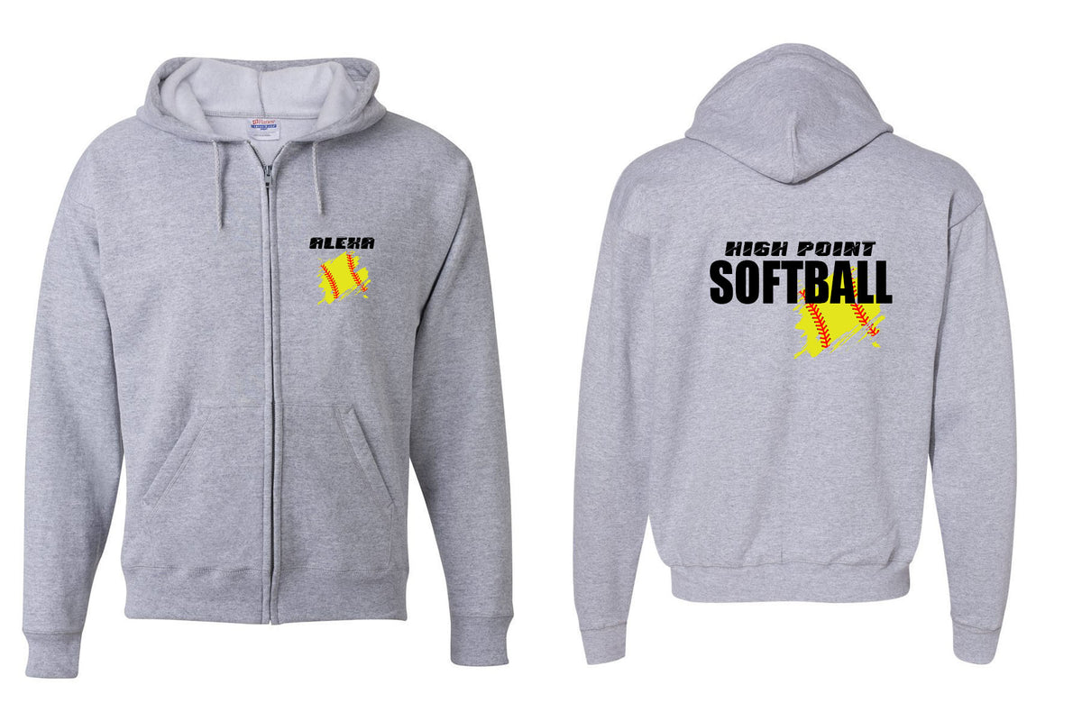 High Point Softball design 3 Zip up Sweatshirt