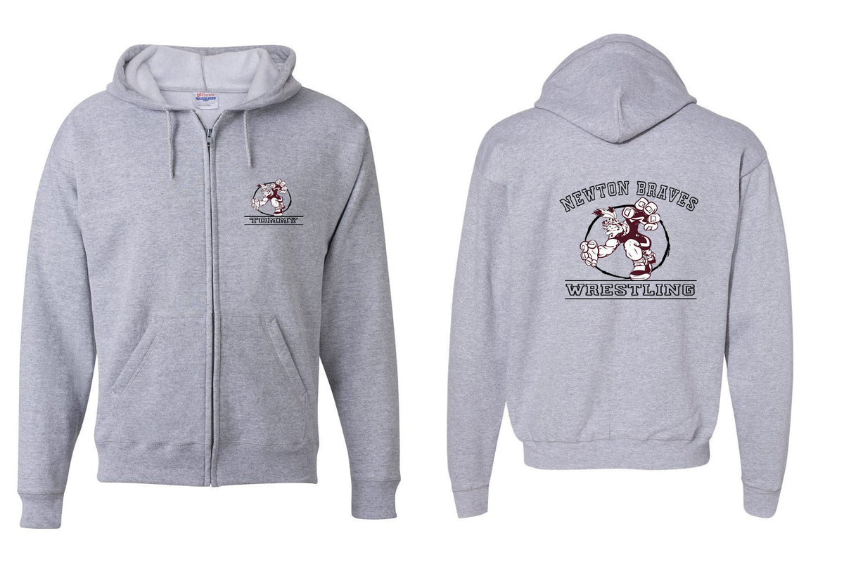 Newton Wrestling design 8 Zip up Sweatshirt