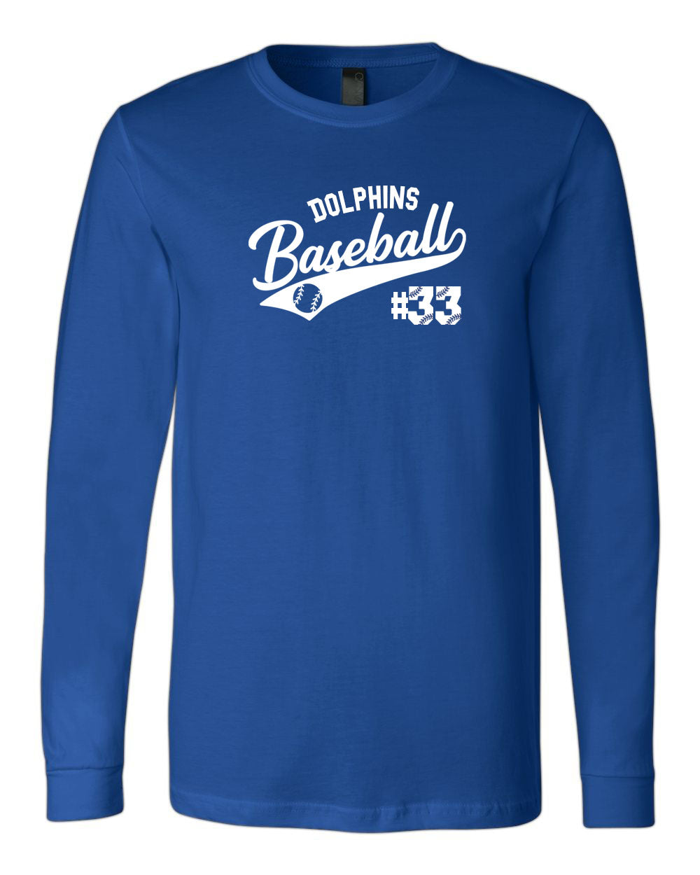 Dolphins Baseball Long Sleeve Shirt Design 1