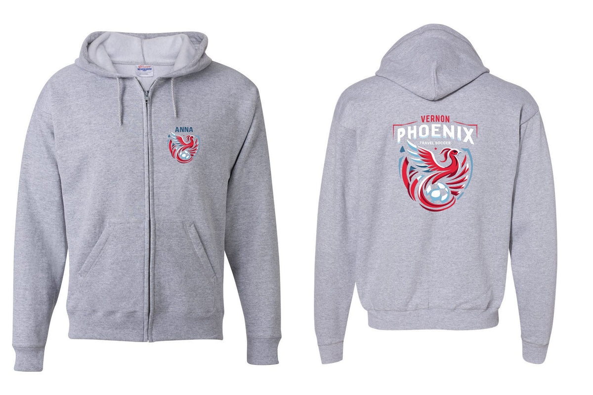 Phoenix Soccer design 1 Zip up Sweatshirt