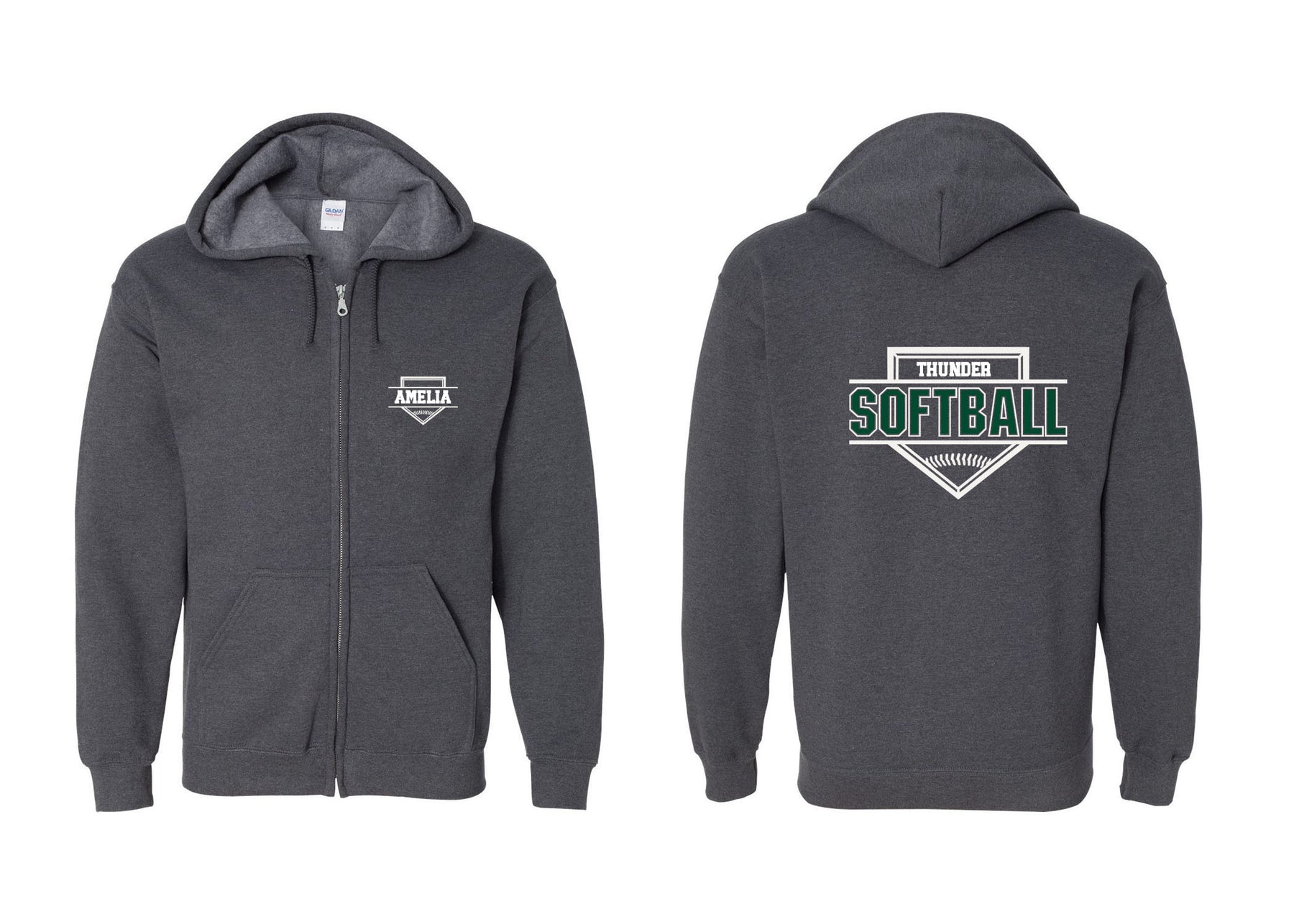 Green Thunder design 1 Zip up Sweatshirt