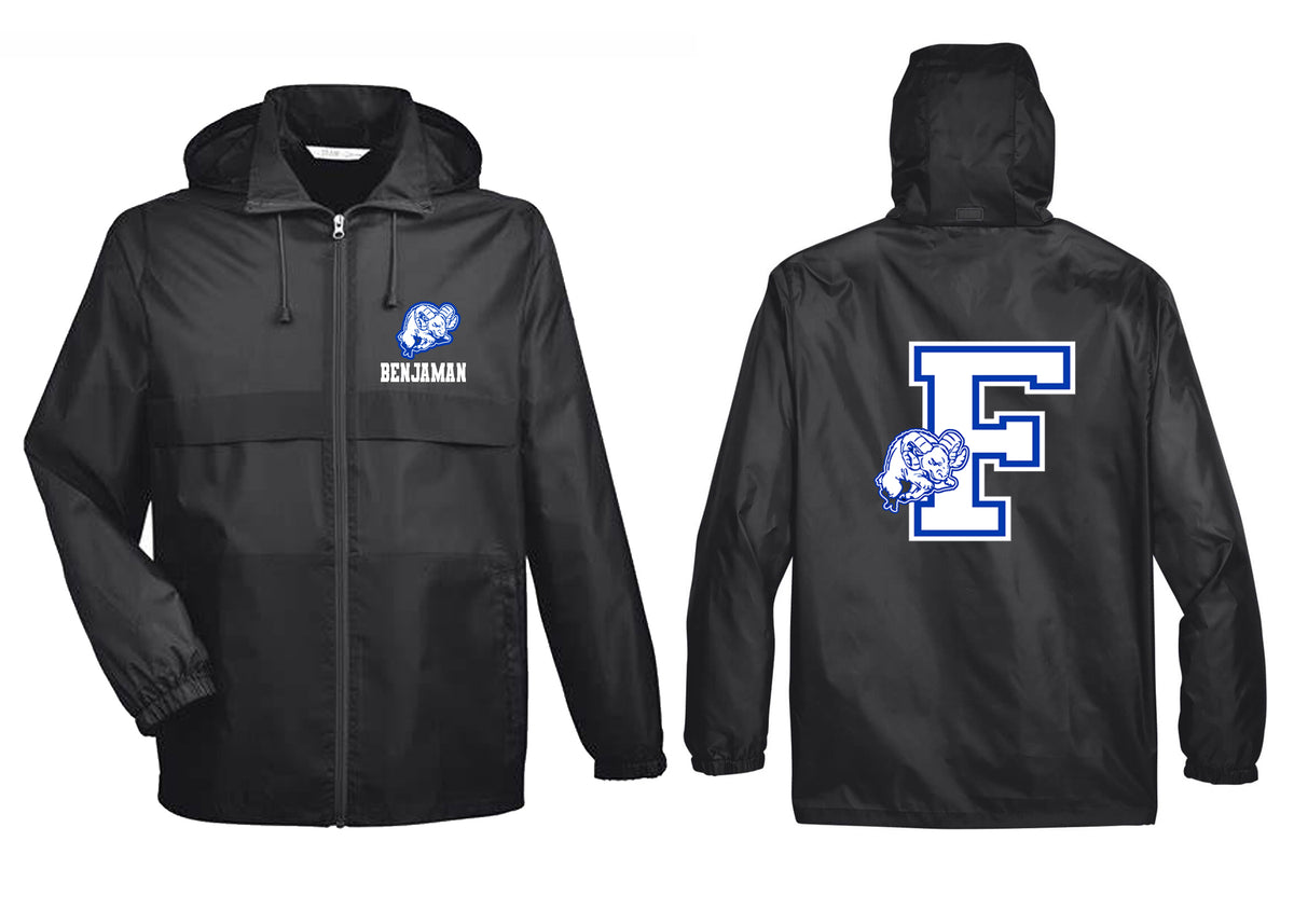 Franklin School design 1 Zip up lightweight rain jacket